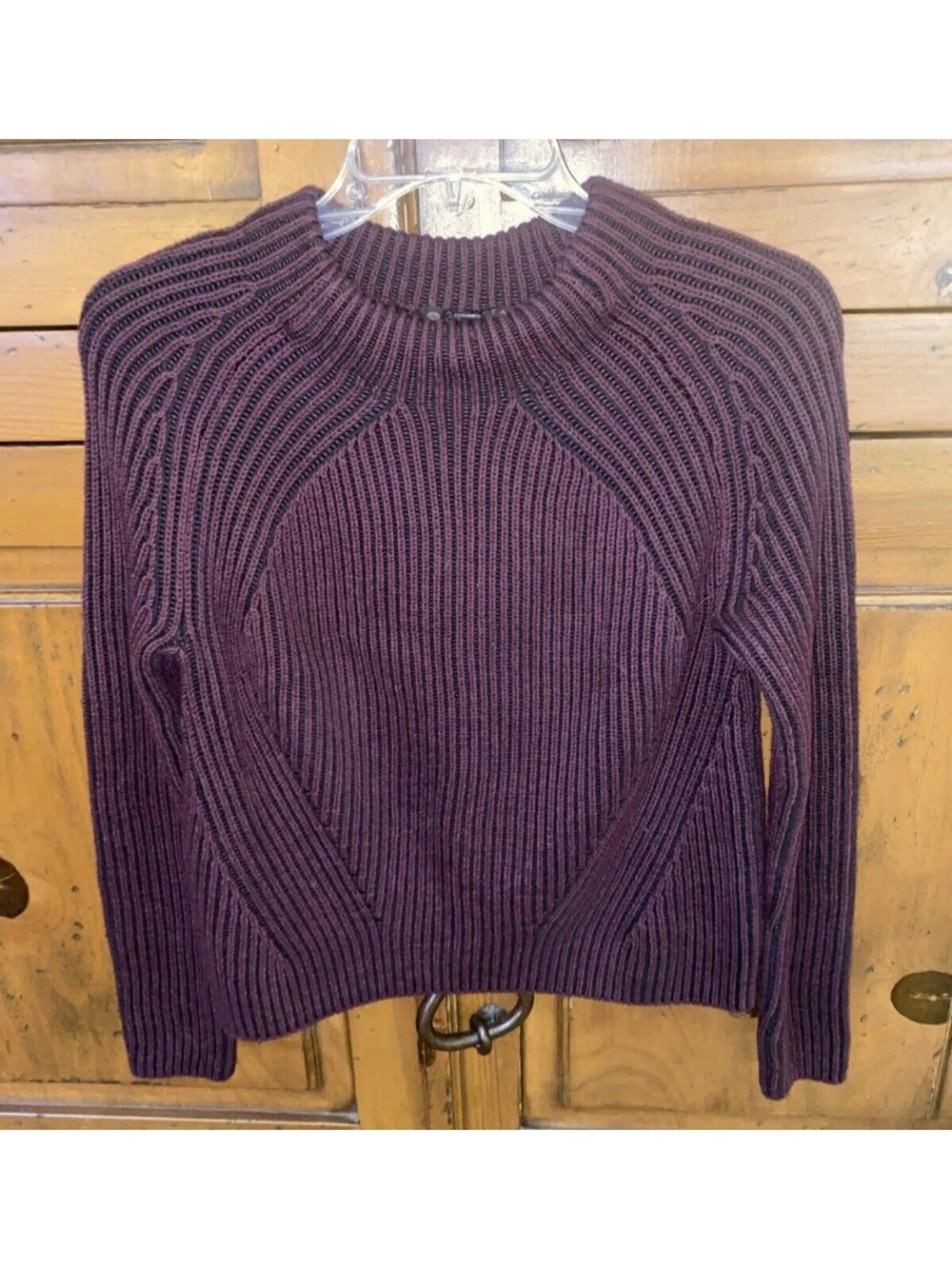 Vintage Y2K Women's ATHLETA Cropped Pullover Sweater-Purple/Eggplant-Size XXS